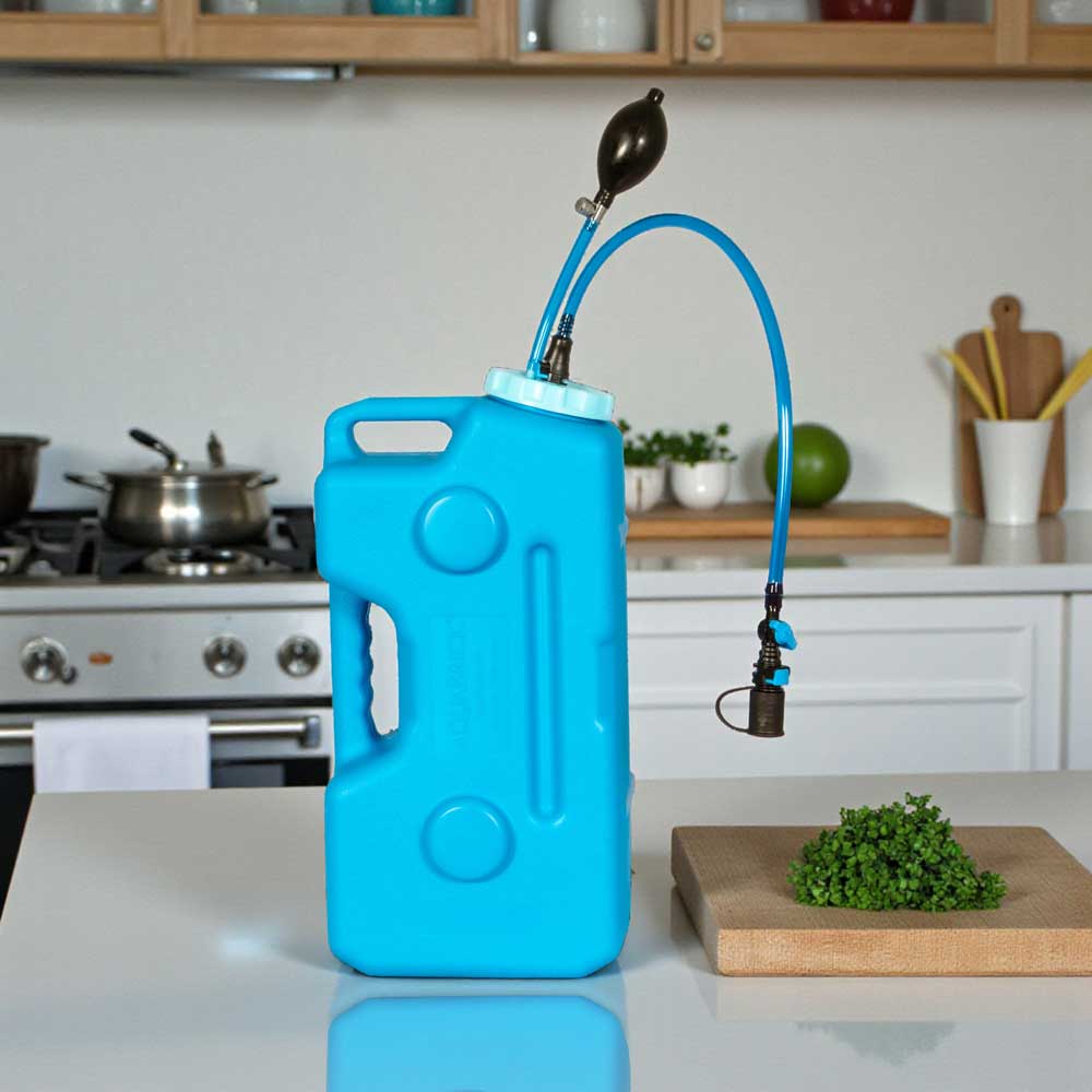 saganlife aquabrick water filtration system can be used outdoors for camping, emergency preparedness, or daily wellness in the home