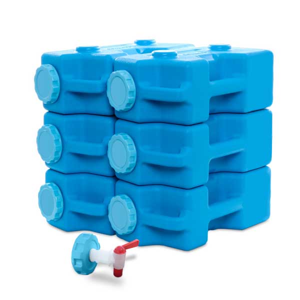 AquaBrick Container - 6 pack With Spigot – Sagan Life LLC