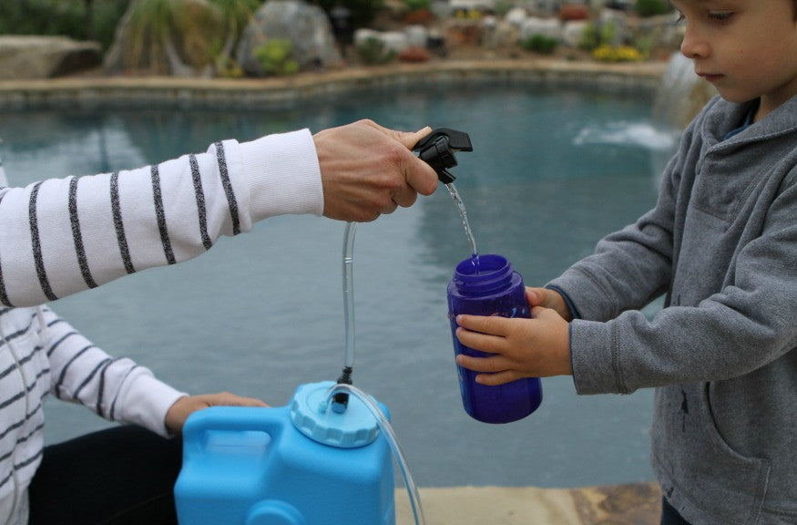 The AquaBrick water filter provides clean drinking water from any non salt water source 