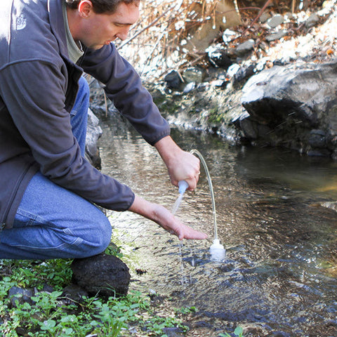 Water Filter Replacement for the XStream Straw water filter removes virus, bacteria, giardia, cryptosporidium and other toxin and is the best water filter straw you can buy. Take this water filter hiking, backpacking camping.  The most effective water filter straw on the market.  The Straw Water Filter comes with a handy pump which serves as a water filter dispenser to wash food, share water and even use for personal hygiene. The Straw Filter extends from two to four feet making it easy to drink filtered wa