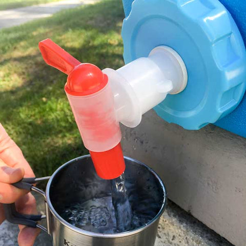Water Spigot for outdoor camping water container; camping water dispenser