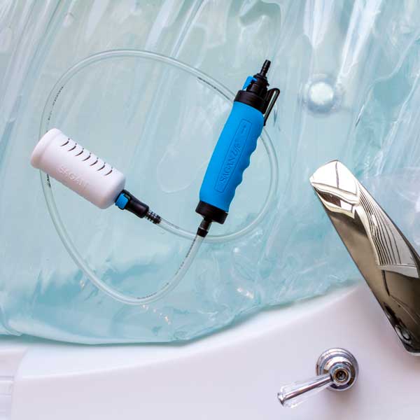 sagan life aquapod emergency bathtub water storage bladder uses the popular XStream Water Filter Straw components
