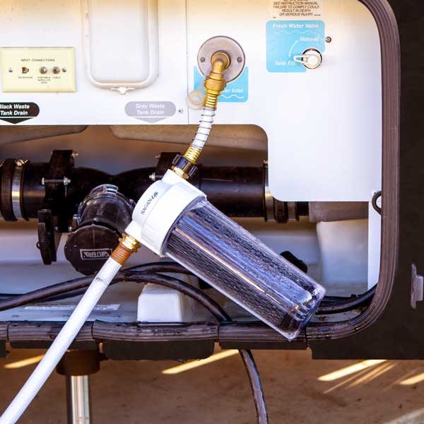 sagan life ultraflo replacement filter being used when attached to RV water source hose